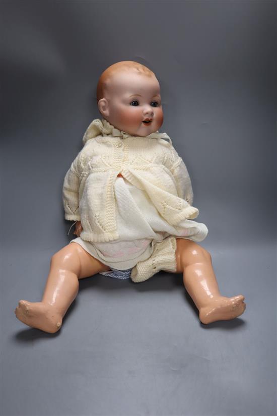 A large Amande Marseille 351 / 9k bisque head baby doll, 62cm